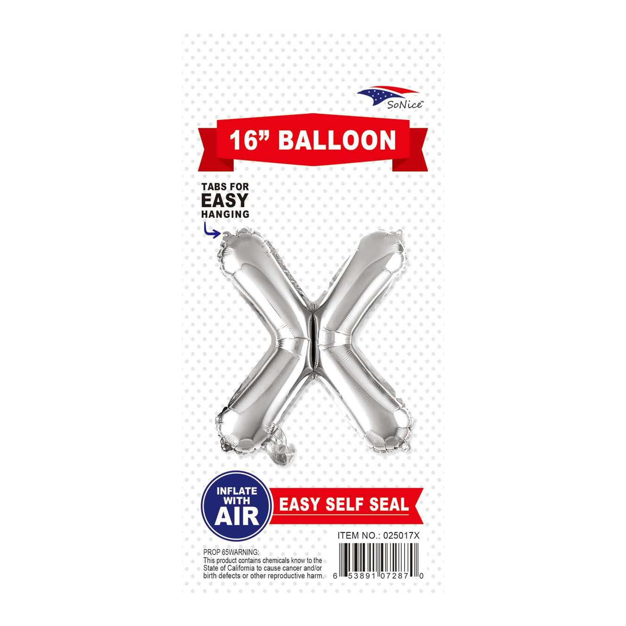 16" Balloon Letter x Slvr